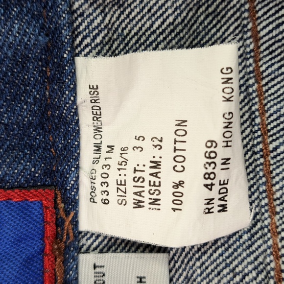 Vintage 90's Western Posted Slim Lowered Mid-Rise Tapered Leg Size 15/16 - Picture 14 of 17